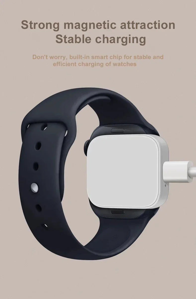 Portable Magnetic Wireless Fast Charger for All Apple Watch Series - 9
