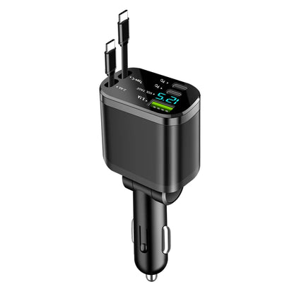 5-Port Car Charger with Fast Charging & Ambient Starry Light