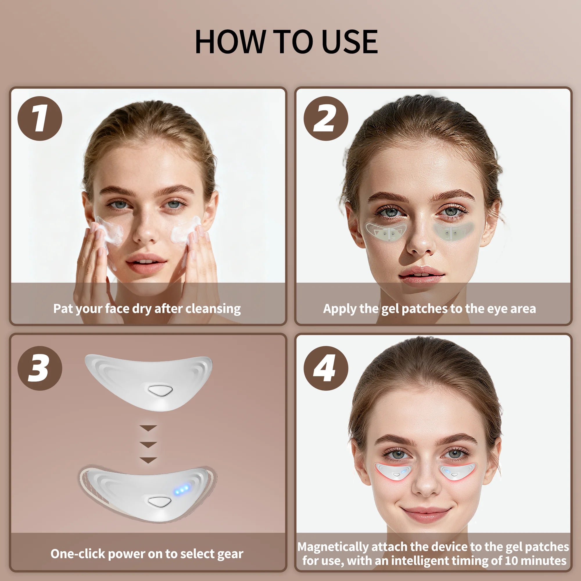 Microcurrent Red Light Under Eye Massager for Dark Circles and Puffiness - 13