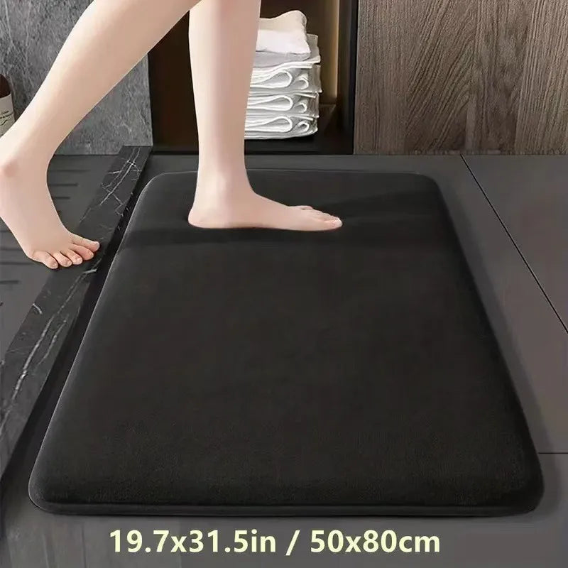 Ultra Soft Non-Slip Coral Velvet Bath Mat - Quick Dry Bathroom Rug - 15