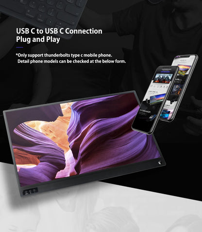 15.6" Portable Monitor 1080P IPS Full HD Laptop & Phone Second Screen