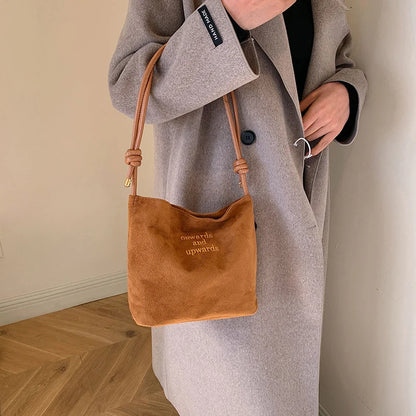 Luxury Retro Suede Shoulder Bag