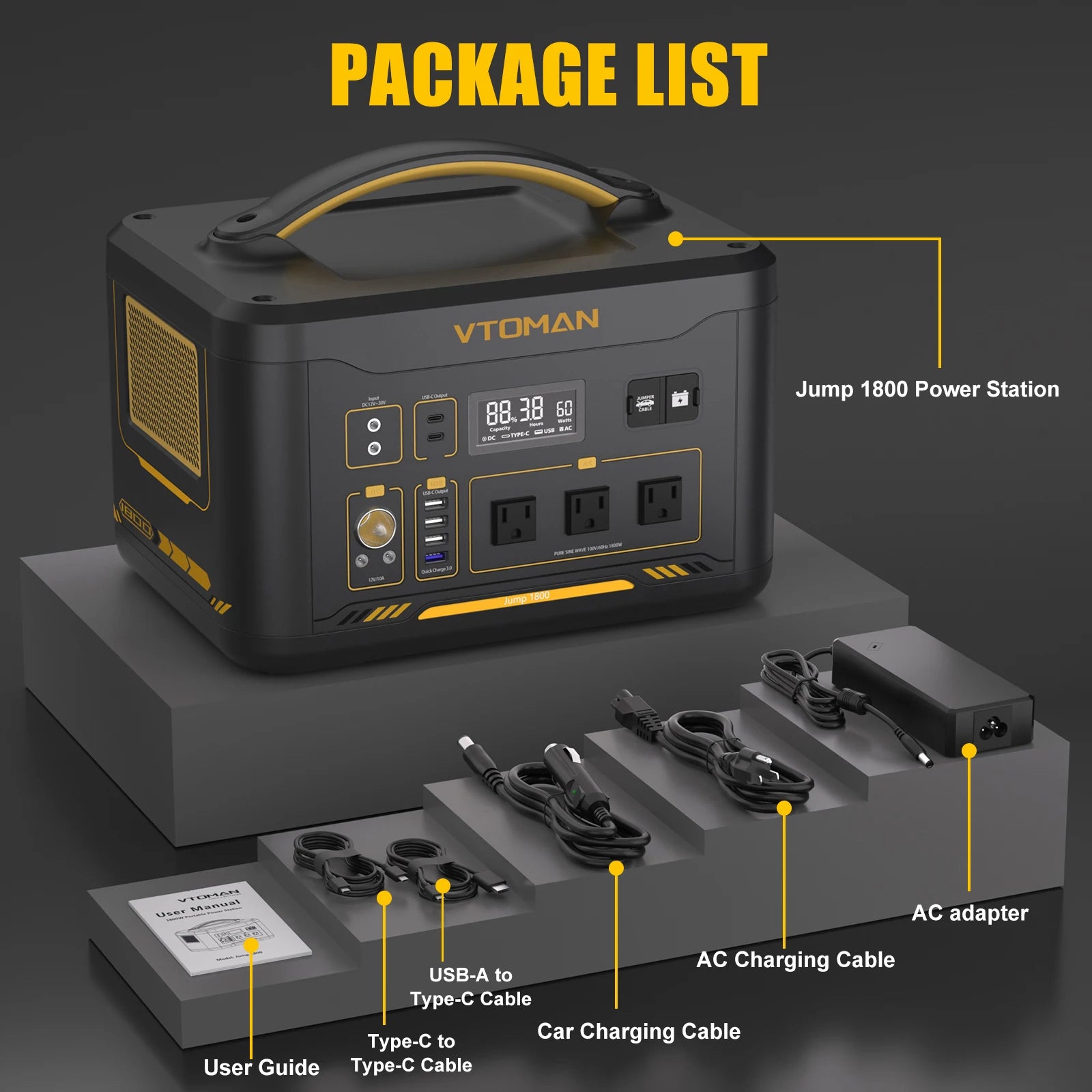 VTOMAN Portable Power Station 1548Wh LiFePO4 Solar Generator for Camping - 3