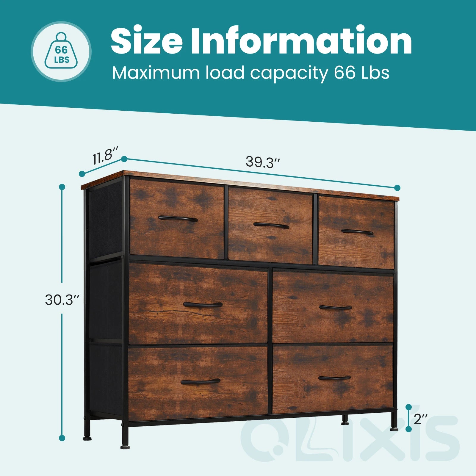 7-Drawer Fabric Dresser Organizer - Sturdy Storage Chest for Bedroom - 17