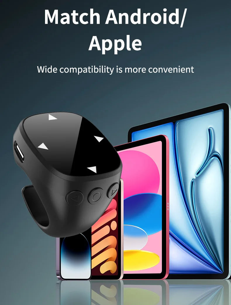 Smart Bluetooth Fingertip Ring Remote Control - TikTok Scroller & Camera Shutter