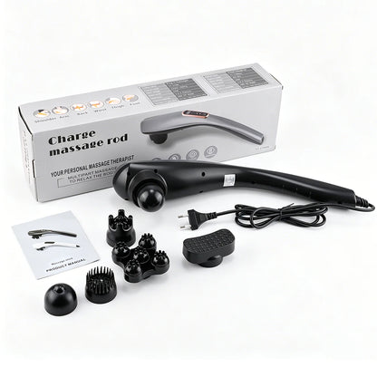 Electric Dolphin Percussion Body Massager with 6 Interchangeable Heads