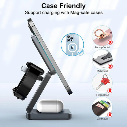 3-in-1 Foldable Magnetic Wireless Charging Station for Apple Devices