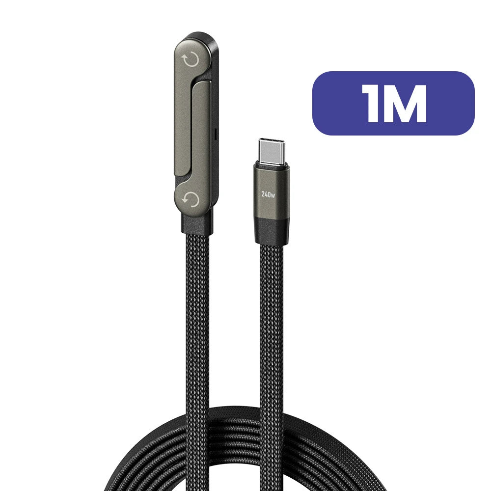 240W USB-C to USB-C Fast Charging Cable with Built-in Desktop Phone Holder - 20