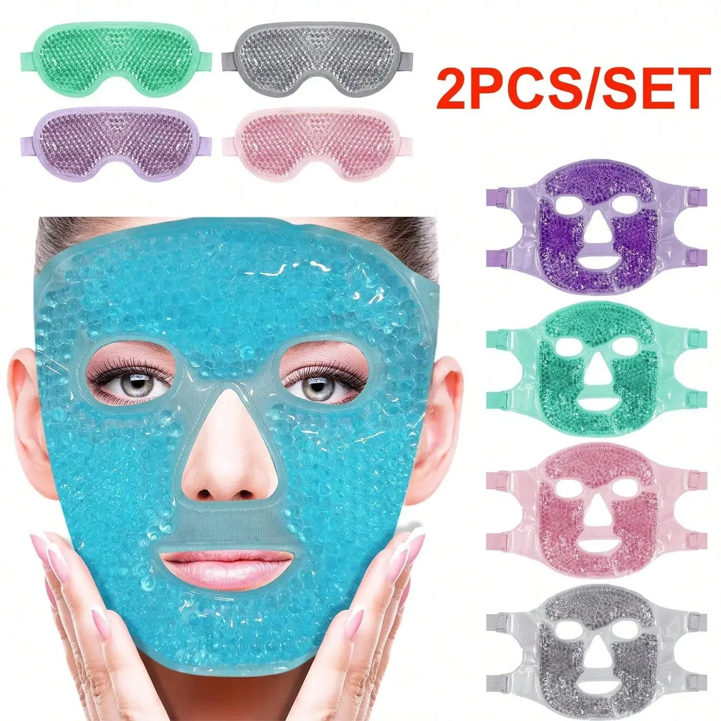 Gel Bead Cooling Ice Face Mask – Hot & Cold Therapy for Face & Eye Care
