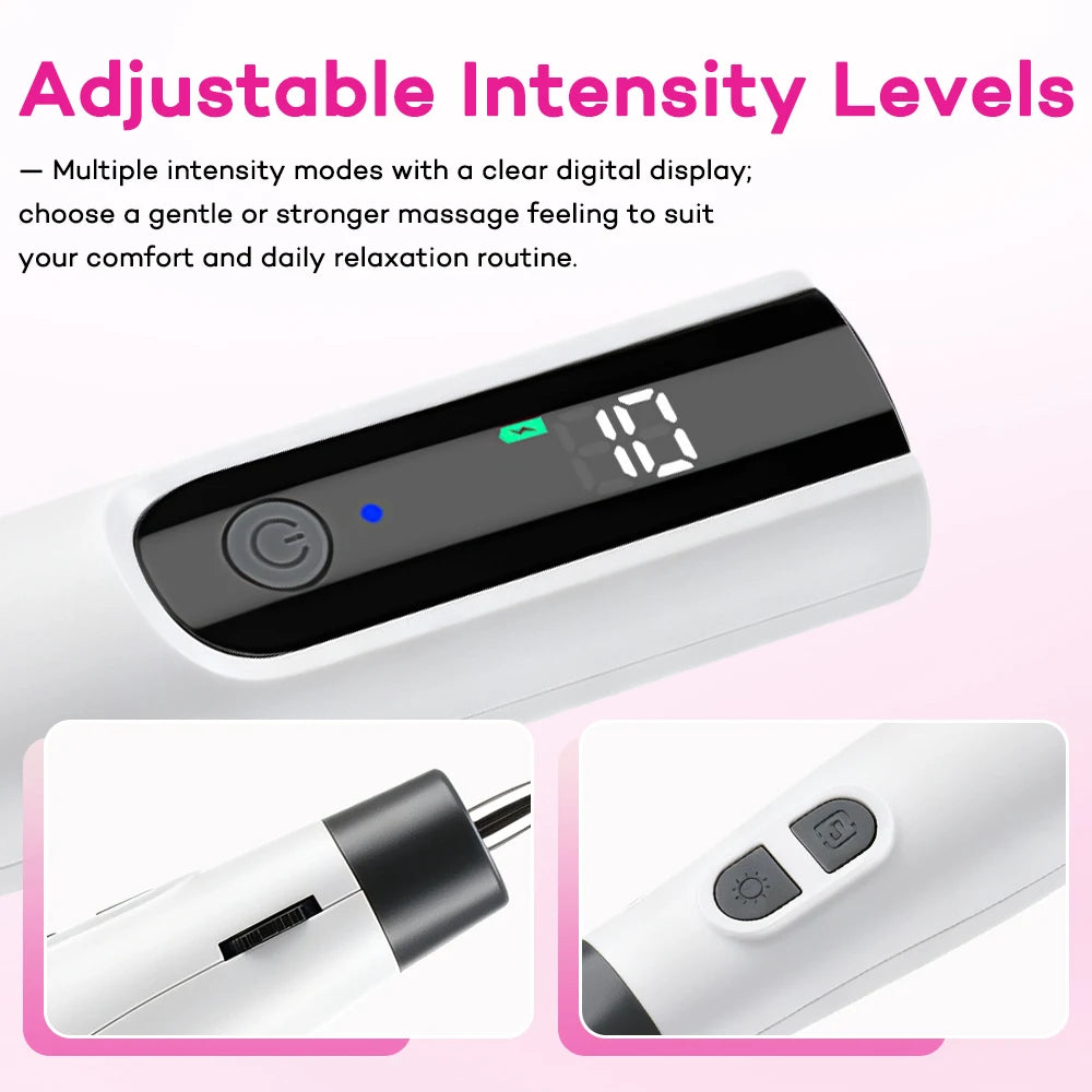 Digital Handheld Precision Body & Face Massage Pen with 10 Intensity Levels - 12