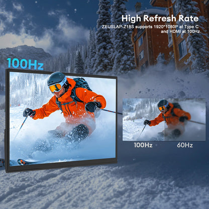 18.5" Ultra-Thin 100Hz Portable Gaming Monitor - 1080P IPS Display
