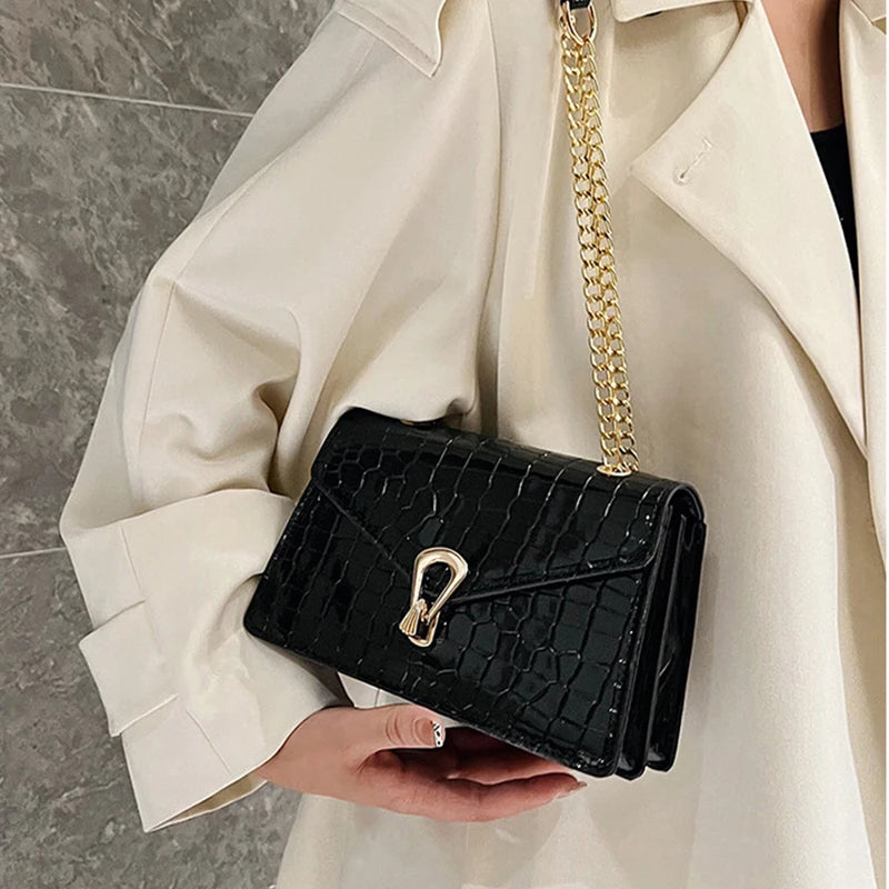 Luxury Croco Chain Shoulder Bag