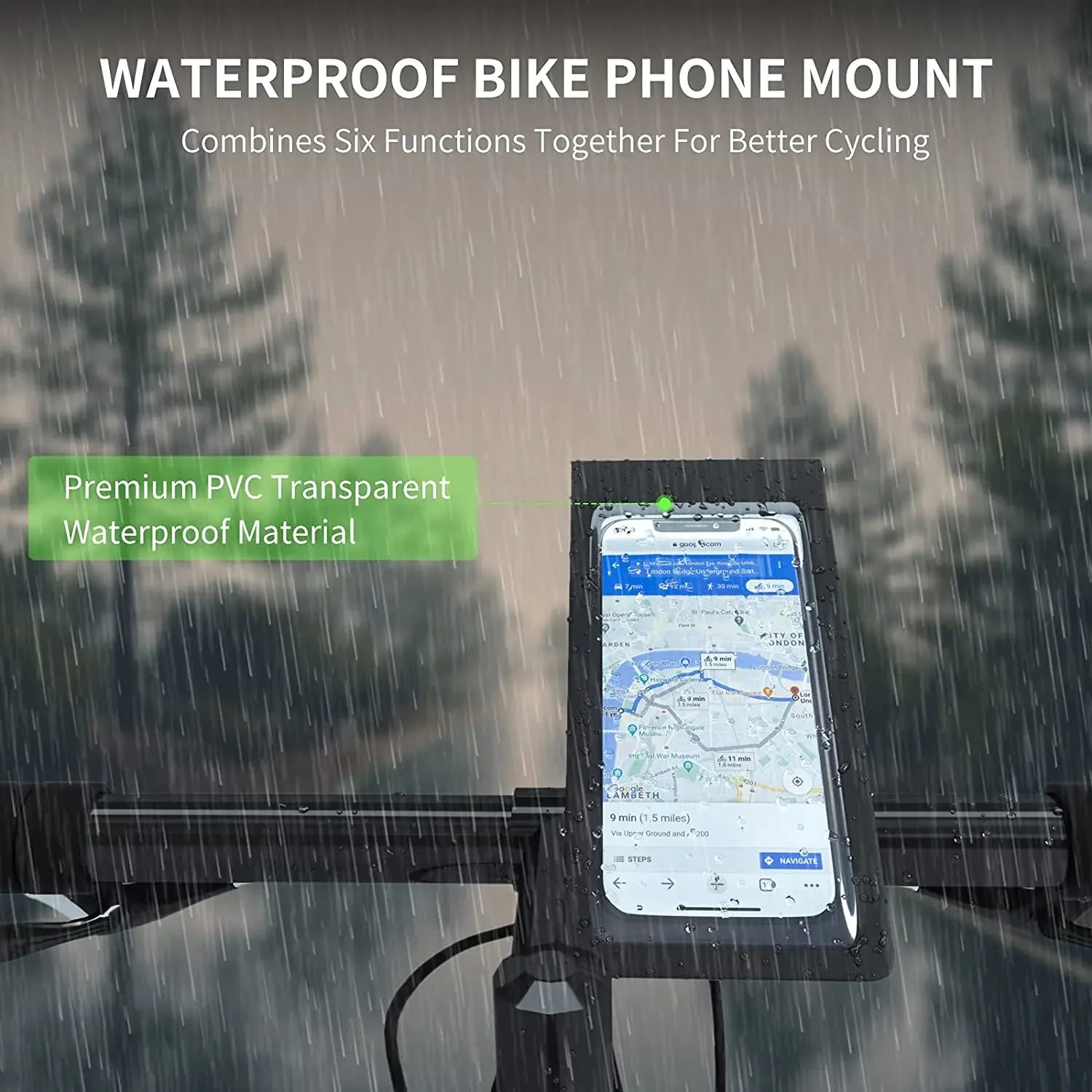 Waterproof 360° Rotating Bike Phone Mount for 6.5-inch Smartphones - 3