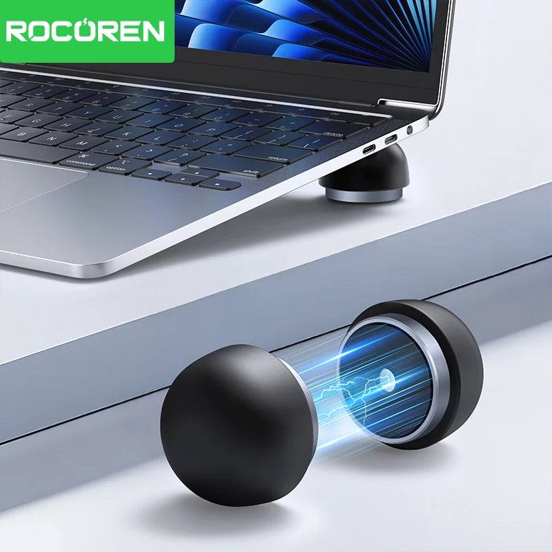 Magnetic Mini Laptop Cooling Stand - Aluminum Portable Notebook Holder