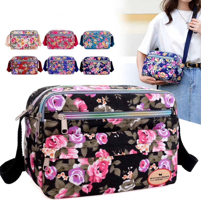 Luxury Vintage Floral Canvas Tote