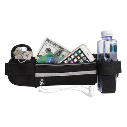 Slim Running Waist Belt - Waterproof Elastic Phone Pouch for Sports
