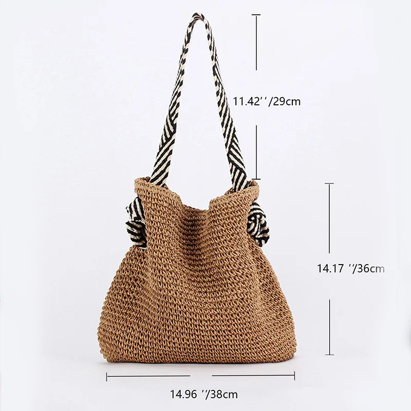 Luxury Woven Straw Beach Tote