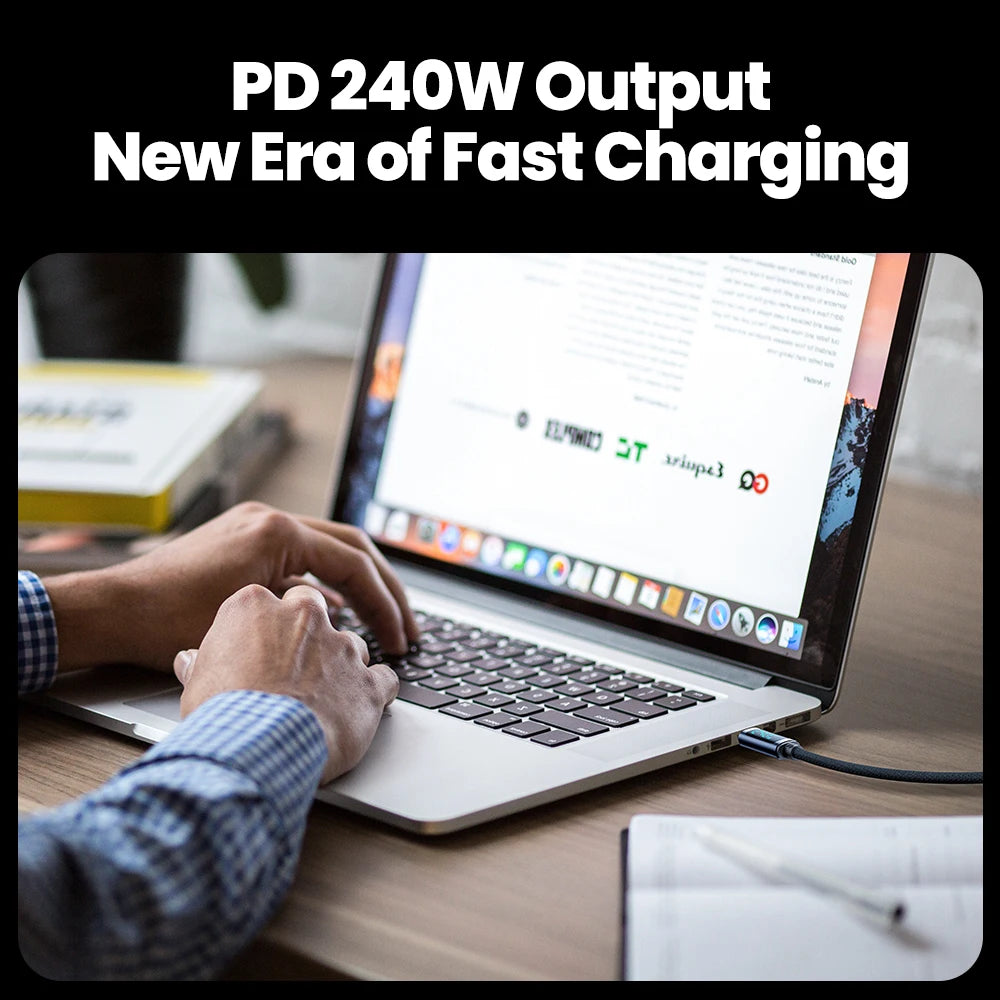240W USB-C to USB-C Fast Charging Cable with Digital Power Display