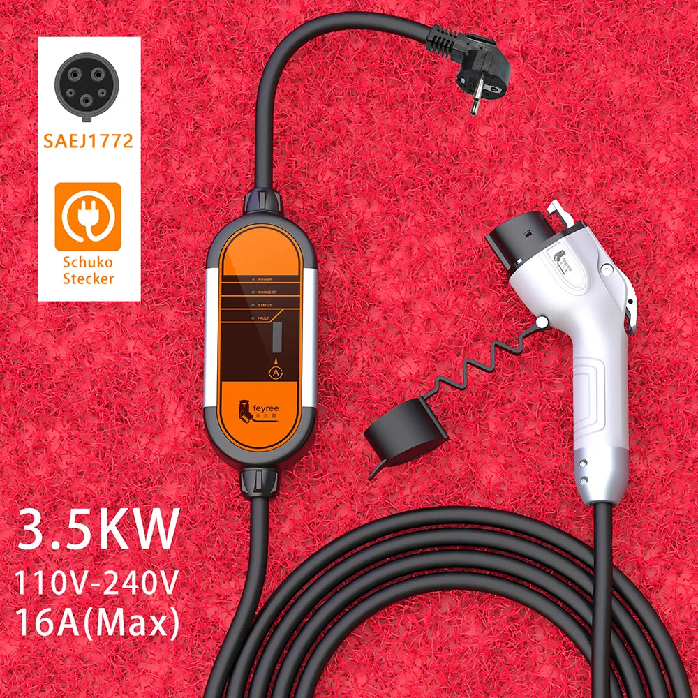Portable EV Charger Type 1/Type 2, 3.5KW Adjustable Electric Vehicle Charger - 31