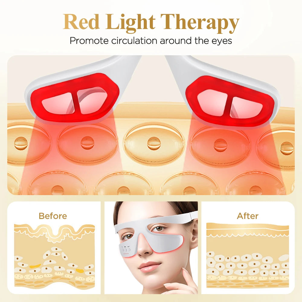 3D LED Red Light Eye Massager with Vibration for Dark Circles & Fatigue Relief - 15