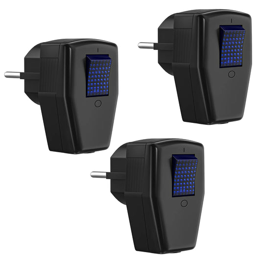 3-Pack EU Schuko Rewirable Power Plug with On/Off Switch - 250V 16A
