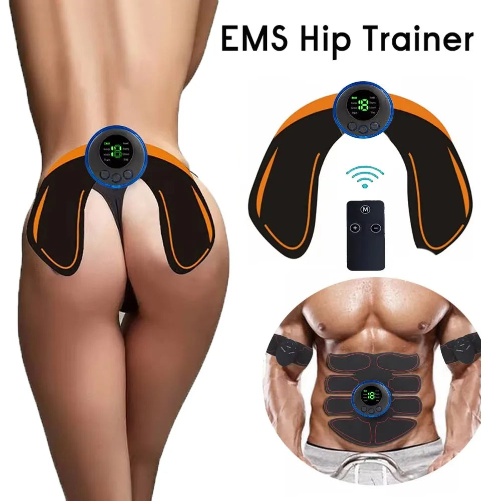 Wireless EMS Muscle Stimulator - Electric Abdominal & Hip Toning Trainer
