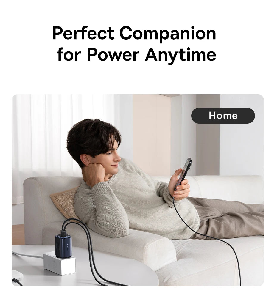 100W GaN Fast Charger - 3-Port USB-C Laptop & Phone Power Adapter