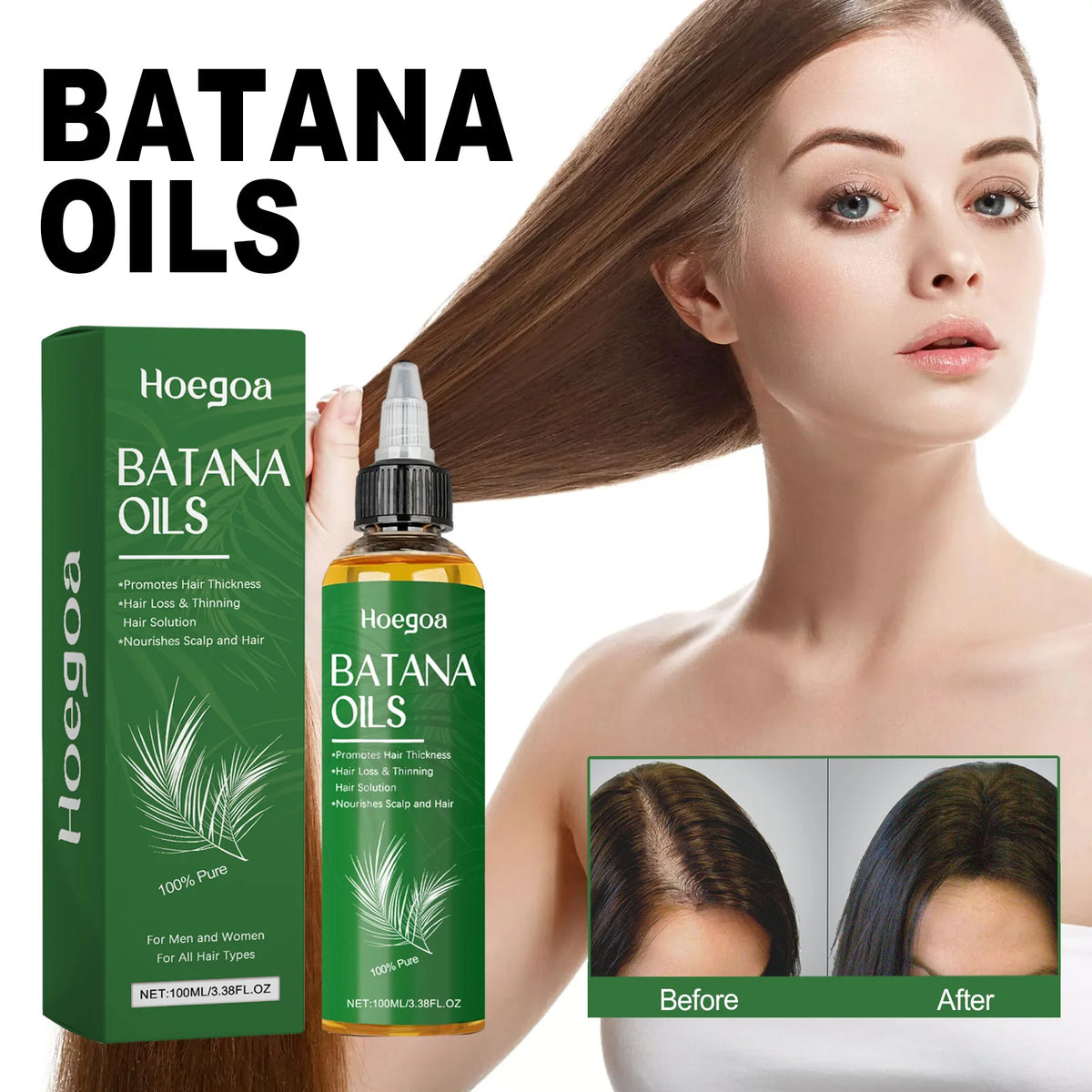 Pure Batana Oil for Hair Growth, Scalp Nourishment & Frizz Control