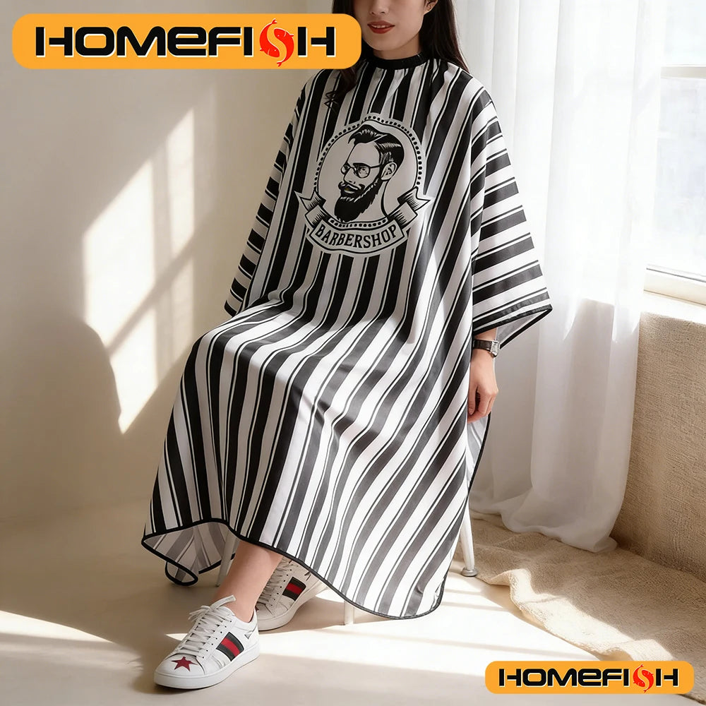 Striped Barber Cape - Waterproof Hair Cutting Apron for Salons - 6