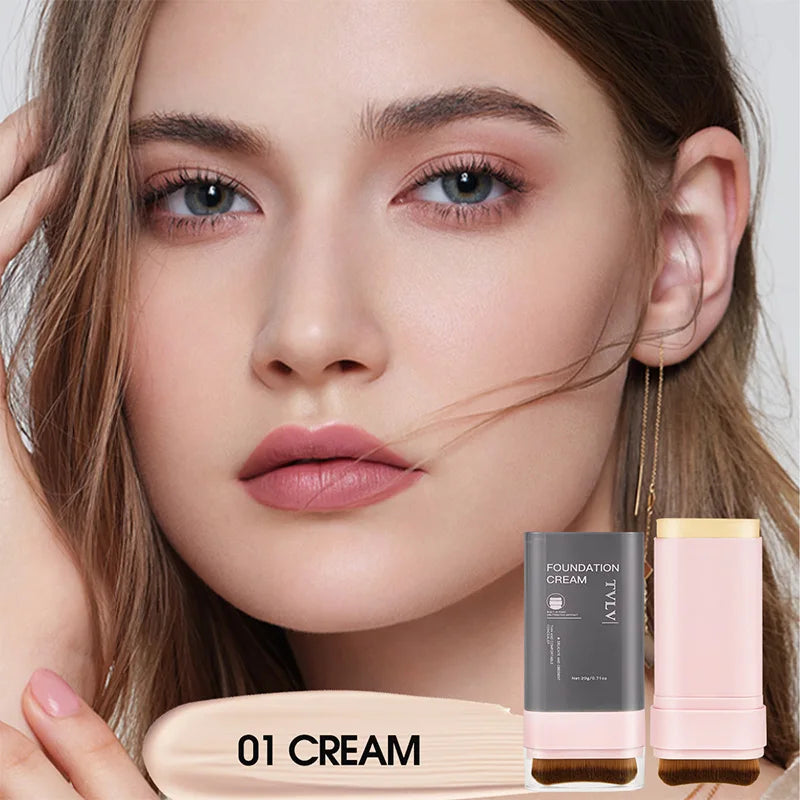 TVLV Concealing Foundation Stick - Waterproof Cream Foundation with Brush - 22