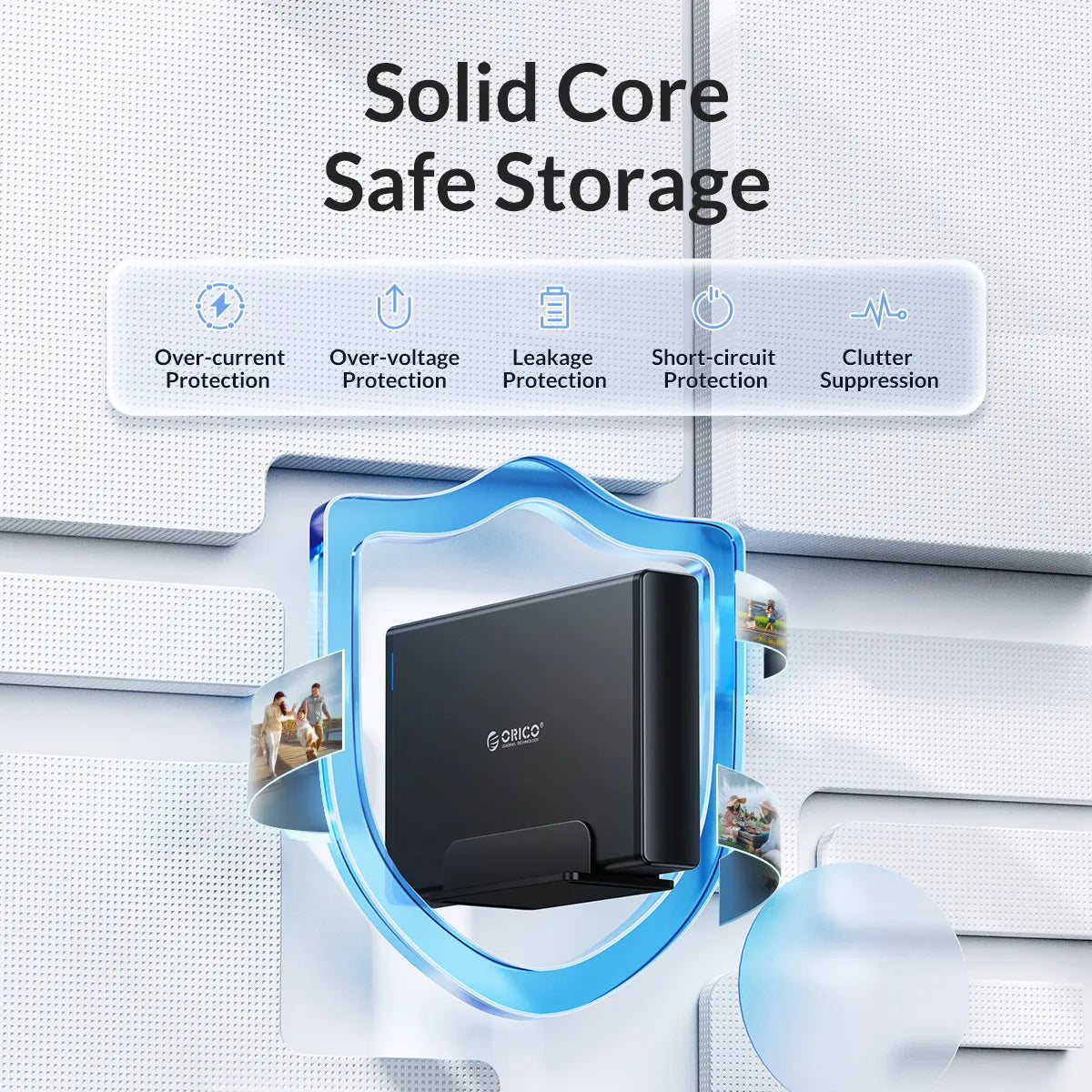 ORICO Aluminum 3.5" Hard Drive Enclosure - USB 3.1 Type-C HDD/SSD Case - 12