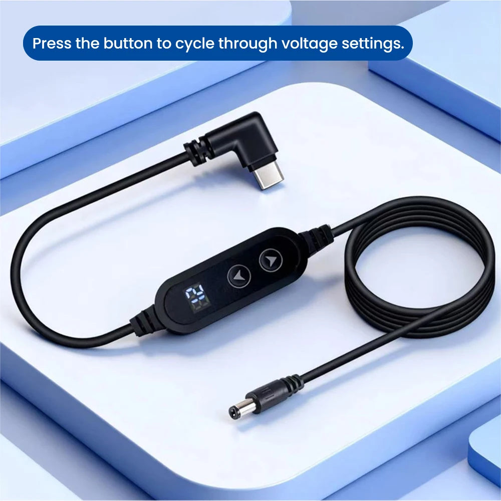 USB-C to DC Fast Charging Power Boost Cable - 5V/9V/12V/15V/20V Adapter