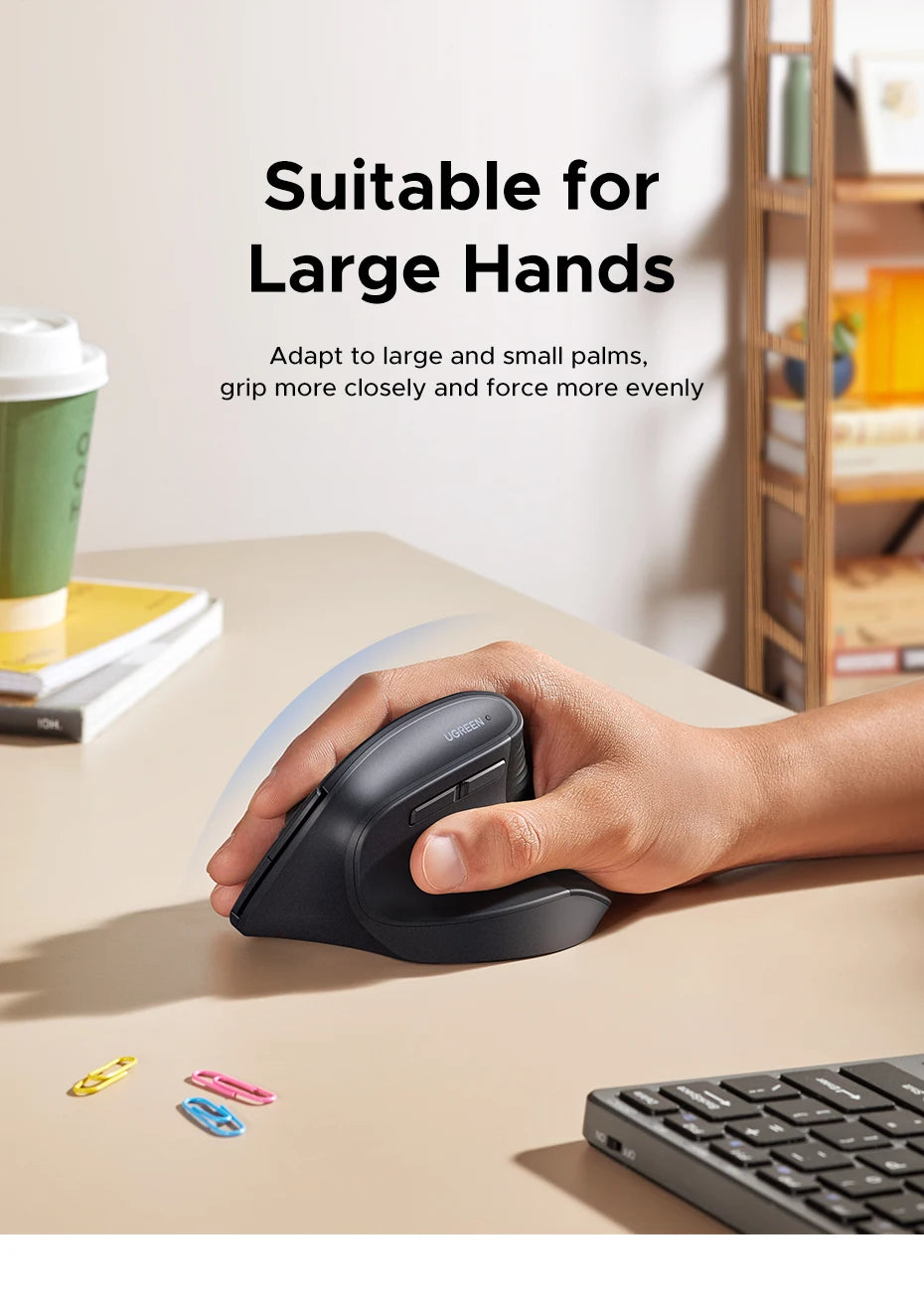 Ergonomic Vertical Wireless Mouse - Bluetooth & 2.4G 4000DPI Silent Mouse
