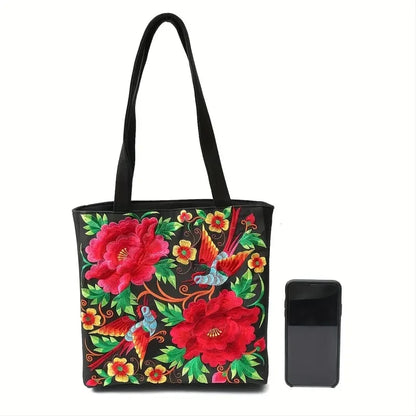 Luxury Ethnic Phoenix Canvas Tote