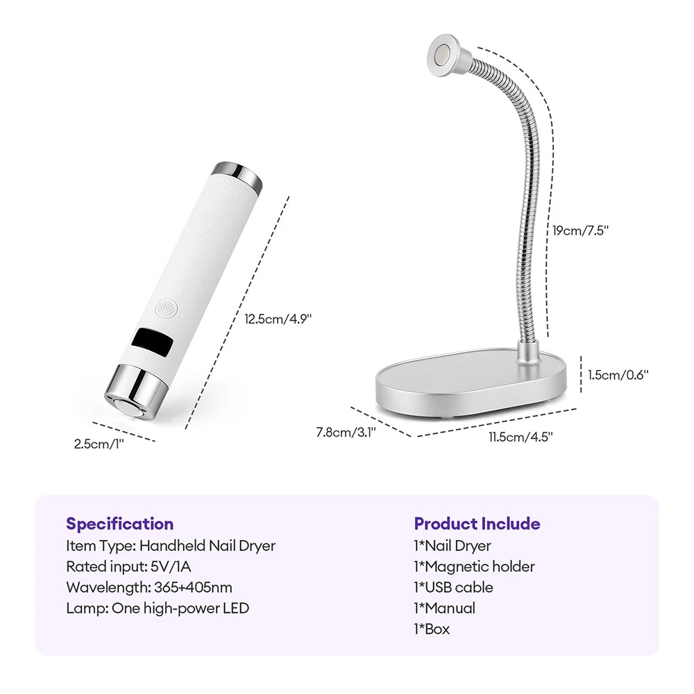 2-in-1 Auto-Sensing UV LED Nail Lamp & Handheld Dryer