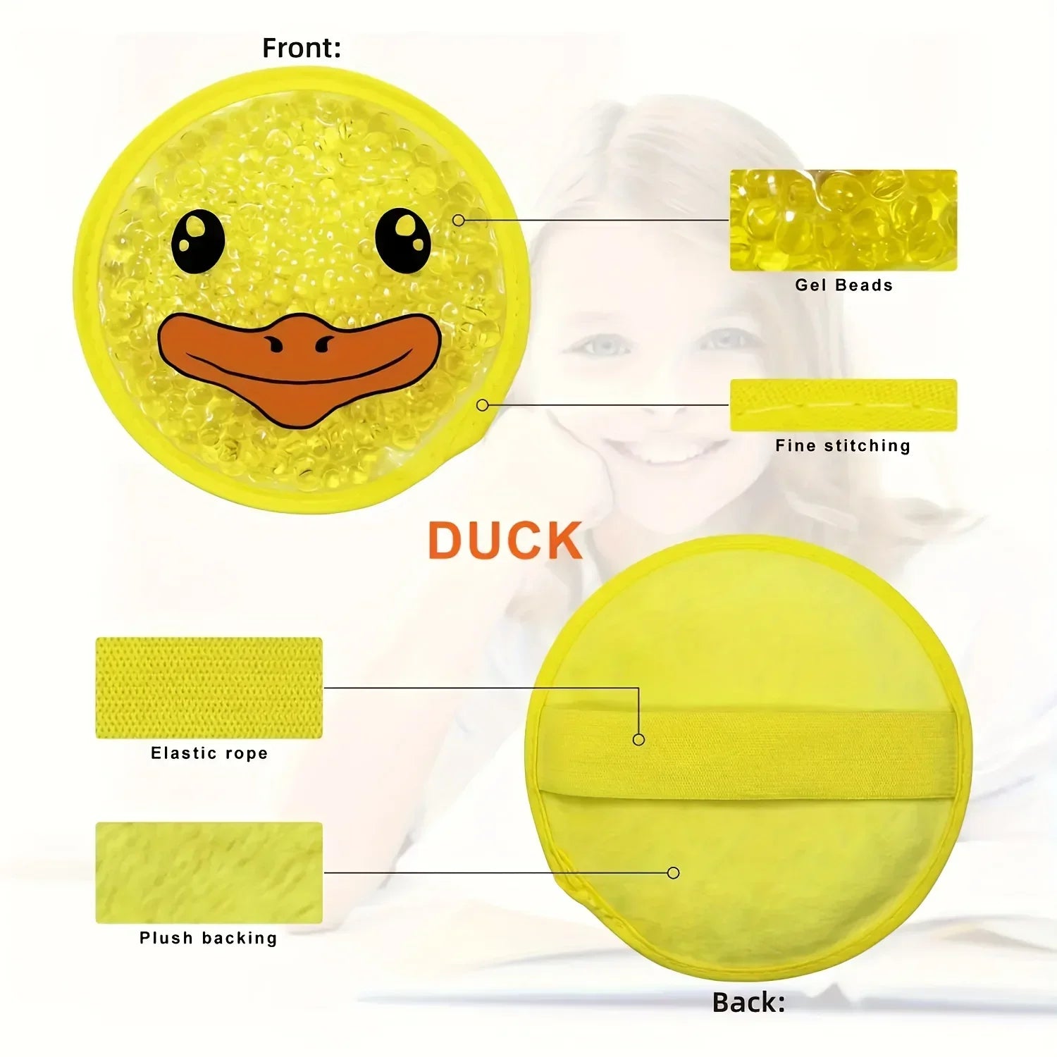 Reusable Cartoon Gel Ice Pack - Hot & Cold Therapy for Pain Relief - 3