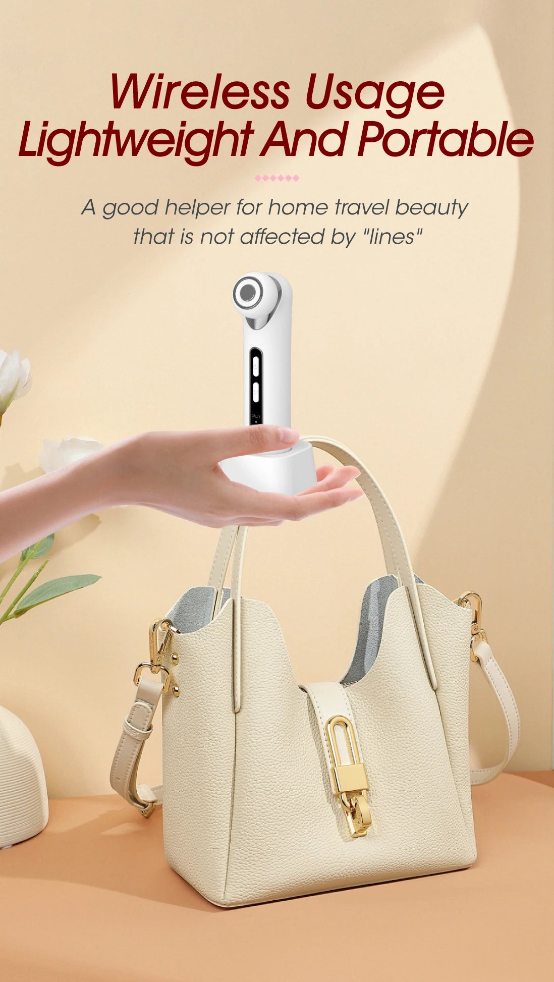 3-in-1 LED Photon Eye & Facial Massager Wand for Anti-Aging and Skin Lifting