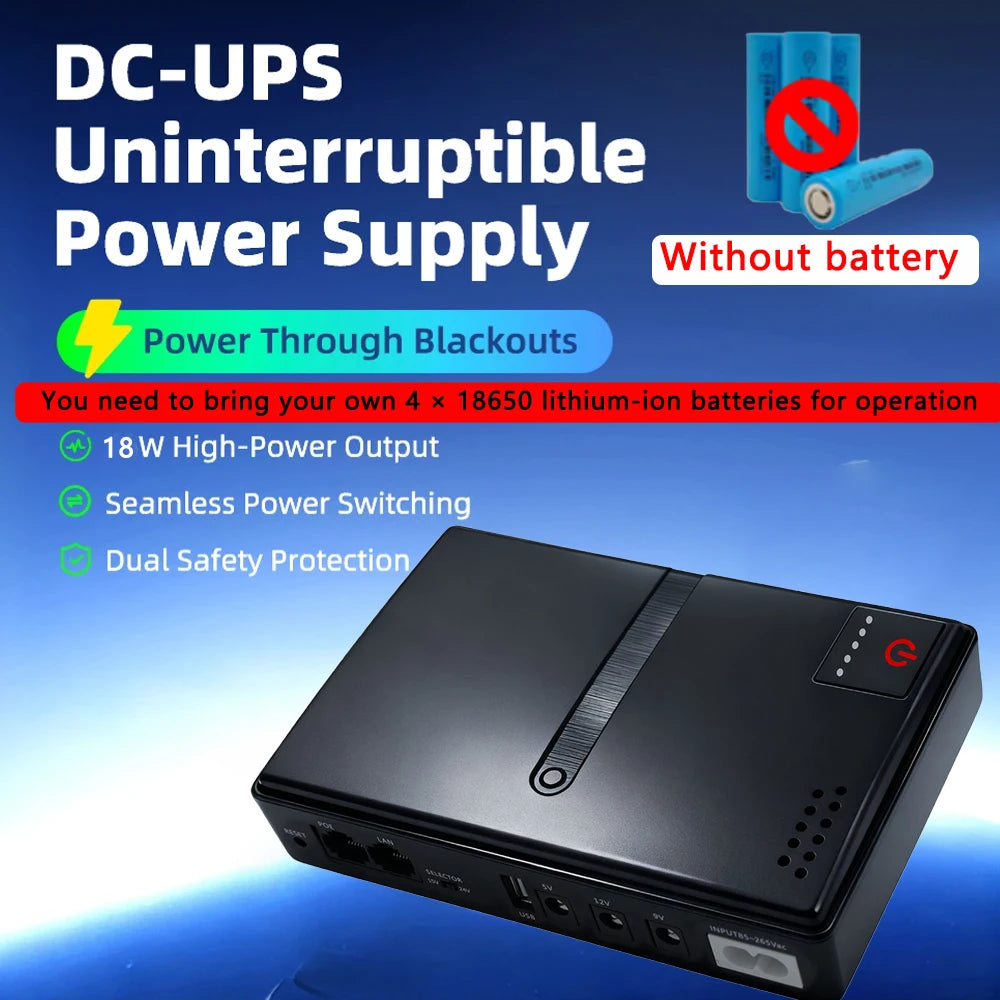 Mini Portable UPS Backup Power Supply for WiFi Routers & Security Cameras - 2