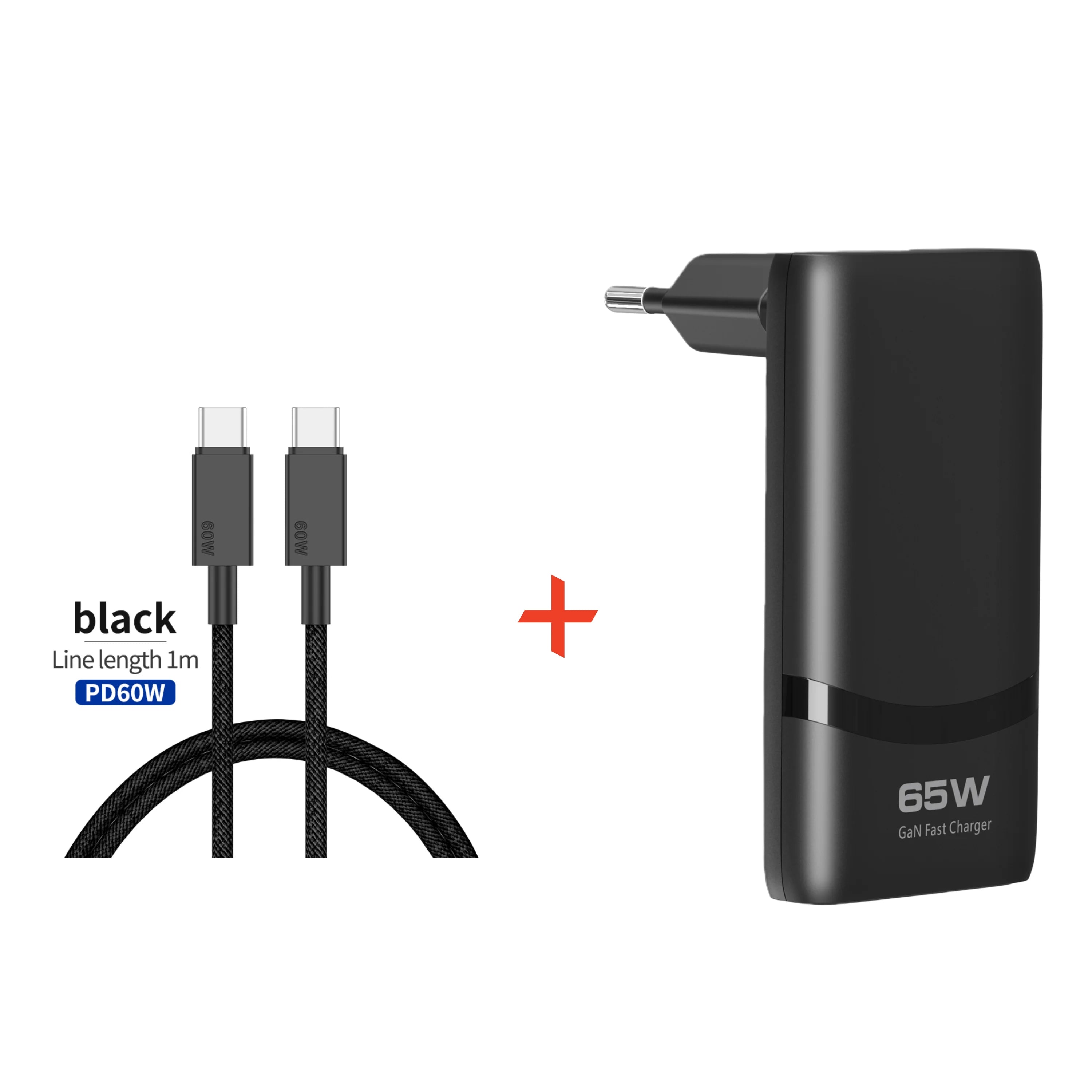 65W Ultra-Slim GaN Dual USB-C Fast Wall Charger for Laptop & Mobile - 14