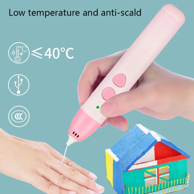 Kid's Safe Low Temperature 3D Printing Drawing Pen for Creative Arts & Crafts - 2