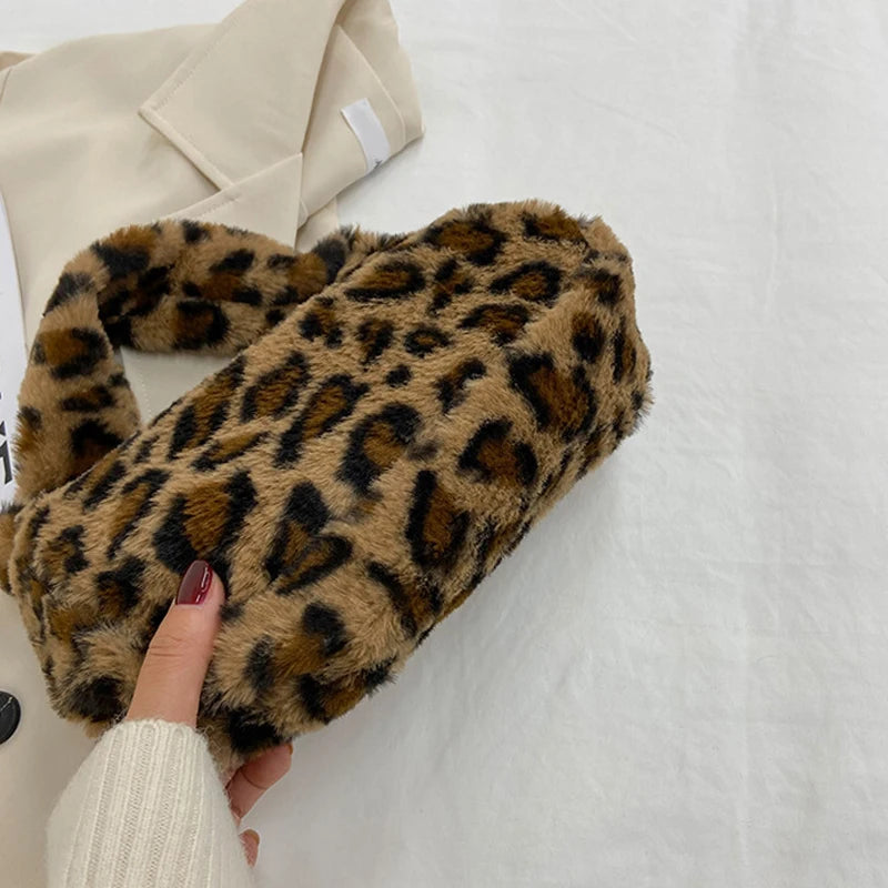 Luxury Plush Leopard Handbag