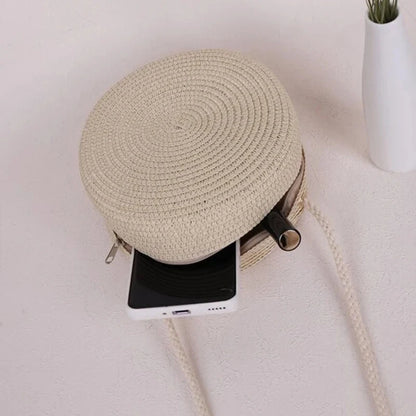 Luxury Round Straw Crossbody