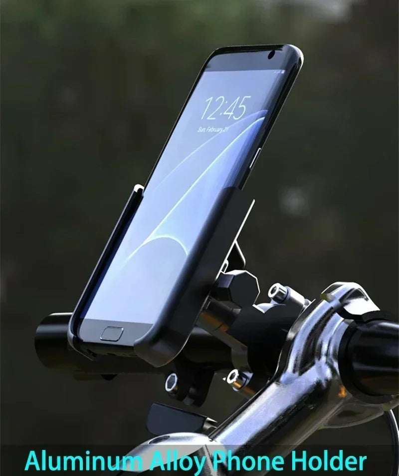 Heavy-Duty Aluminum Motorcycle & Bicycle Phone Mount - Secure GPS Holder - 7