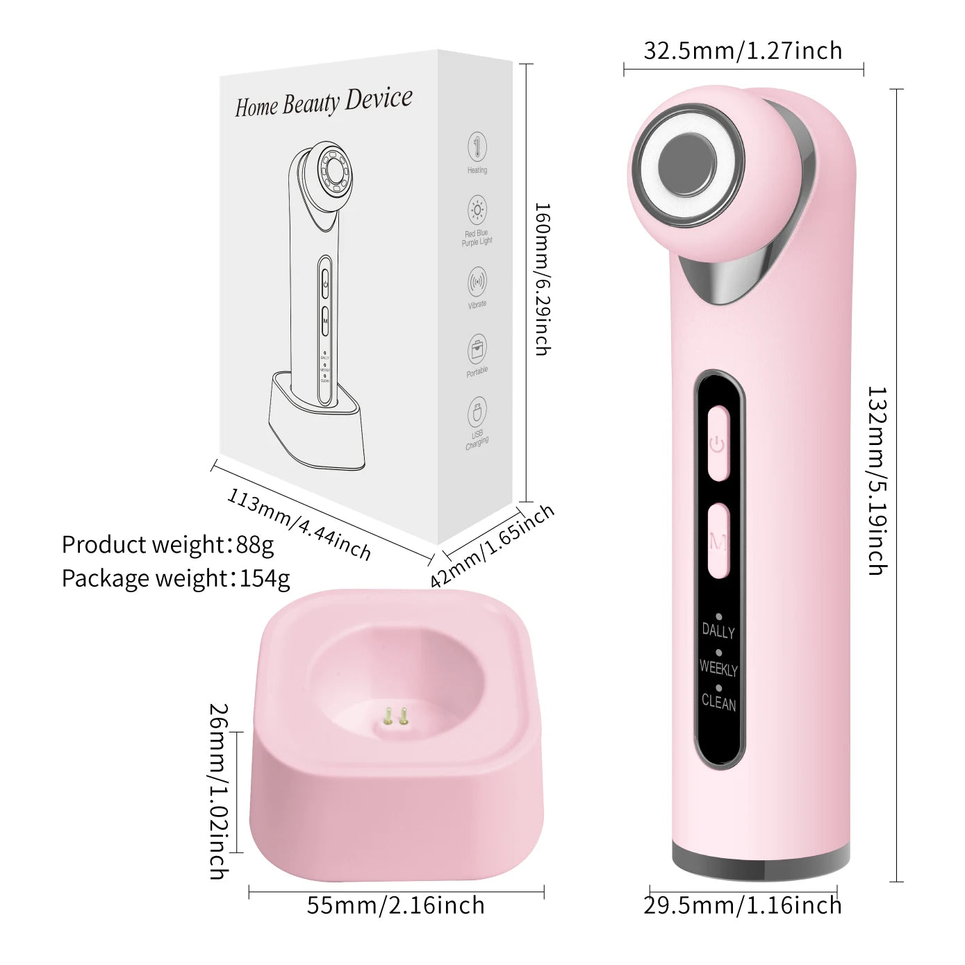 3-in-1 LED Photon Eye & Facial Massager Wand for Anti-Aging and Skin Lifting - 5