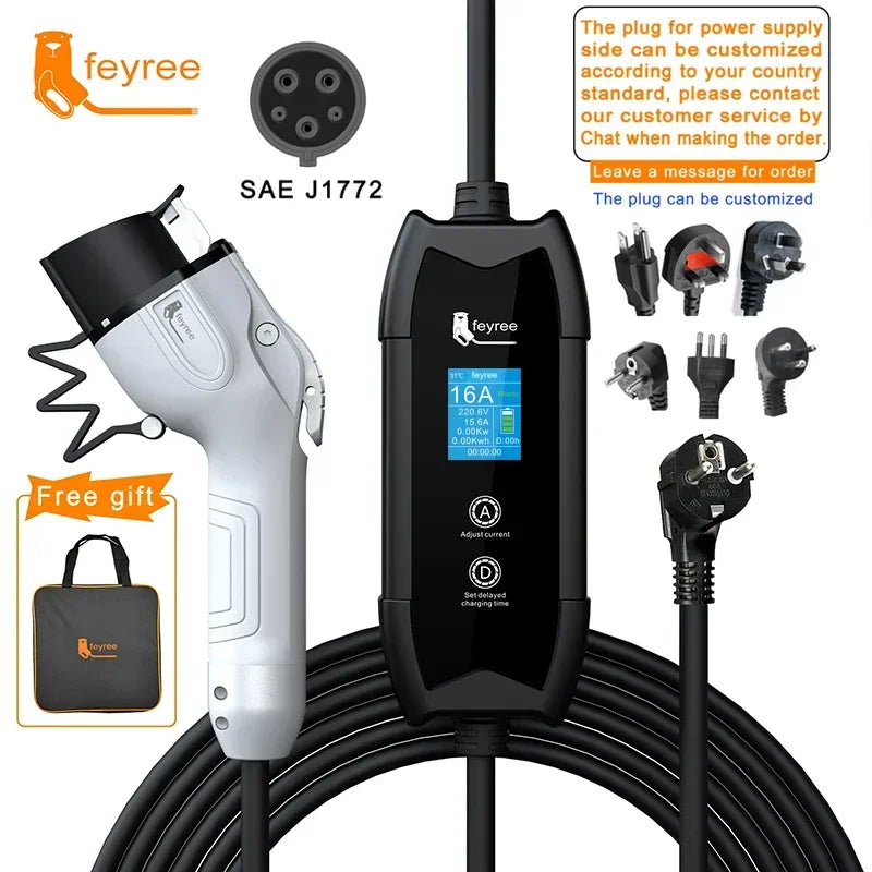 Portable EV Charger 3.5KW Adjustable Electric Vehicle Charging Station - 32