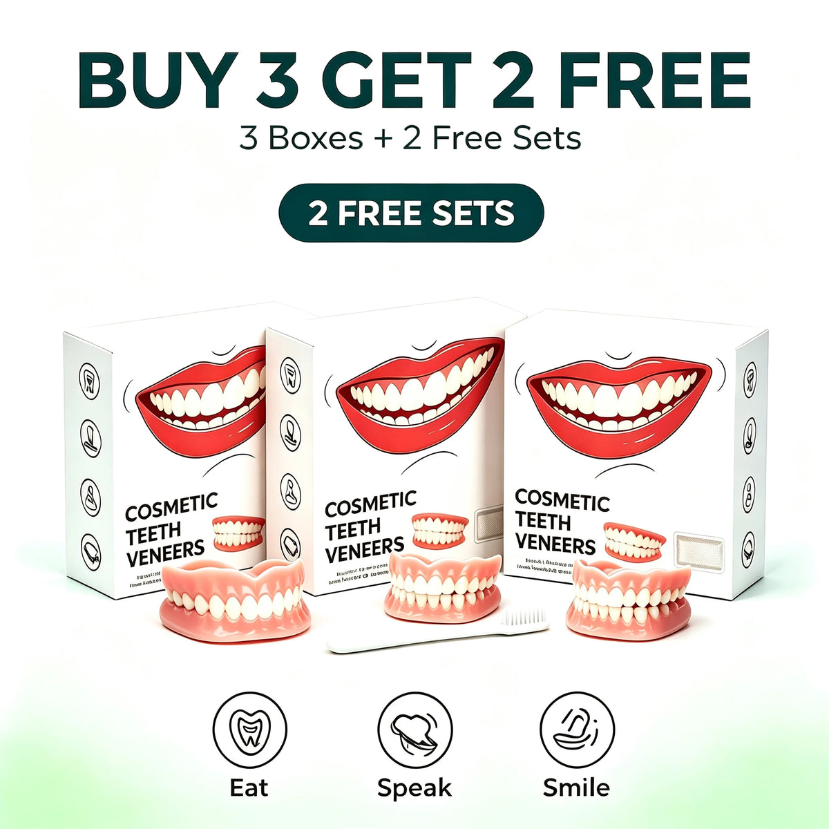 ComfortFit Silicone Denture Set for Natural Smile & Oral Care