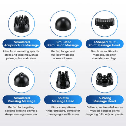 Electric Dolphin Percussion Body Massager with 6 Interchangeable Heads