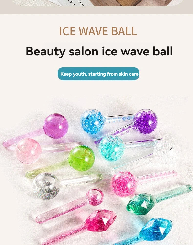 2Pcs Cooling Facial Ice Globes - Cold Roller Massager for Face & Eyes, Puffiness Relief