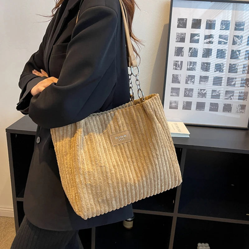 Luxury Casual Corduroy Tote