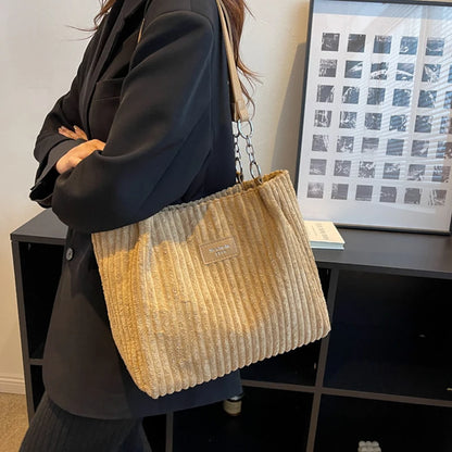 Luxury Casual Corduroy Tote